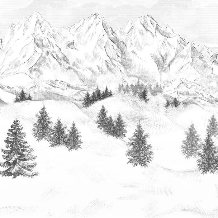 Papier peint montagne sommets de Chamonix