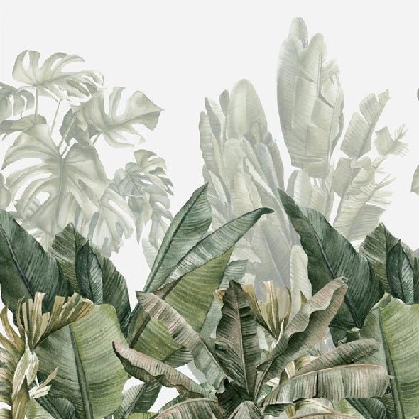 Panoramic green banana wallpaper
