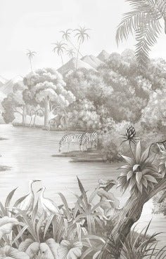 Papier peint panoramique jungle pittoresque