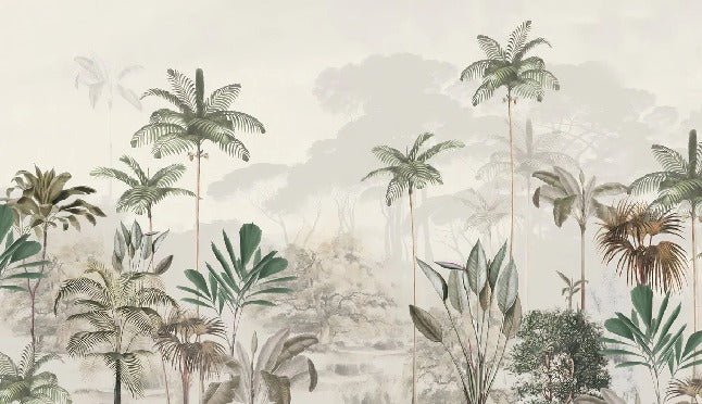 Papier peint panoramique jungle eden vert