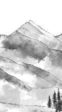 Papier peint montagne chaine des Aravis noir et blanc