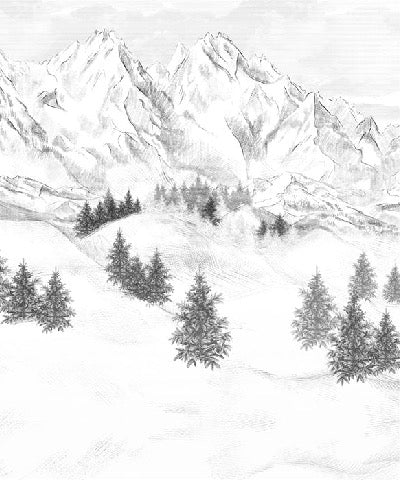 Papier peint montagne sommets de Chamonix, XXL, tendance
