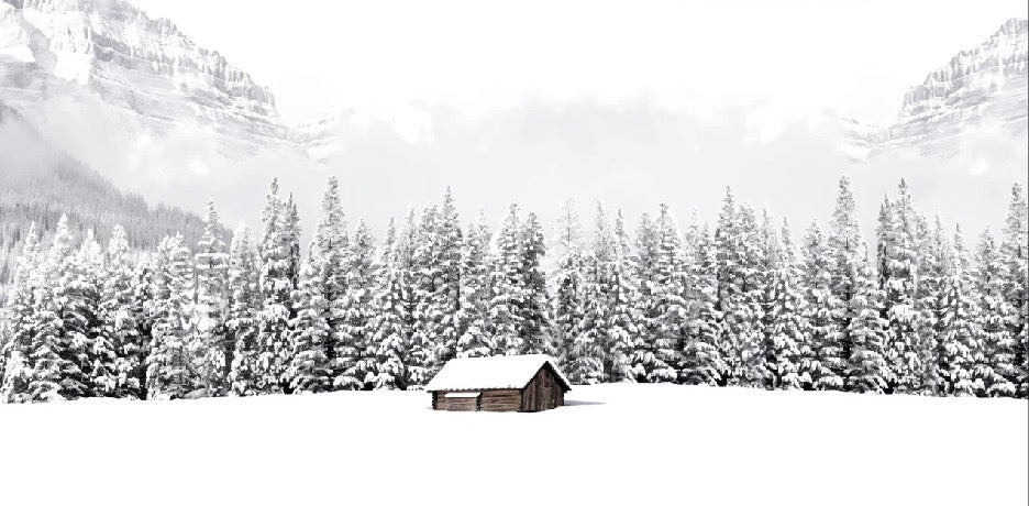 Papier peint panoramique chalet en montagne, XXL, tendance