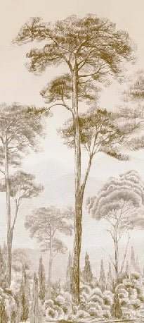 Papier peint nature pinède sépia, XXL, tendance