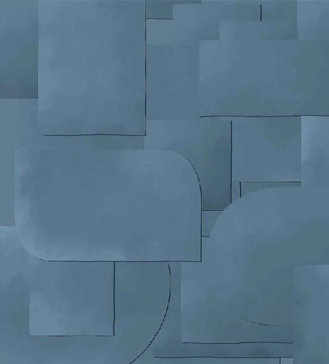 Papier peint panoramique découpé bleu, XXL, tendance