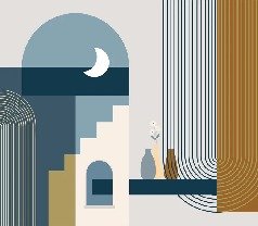 Papier peint arche bleu graphique, XXL, tendance