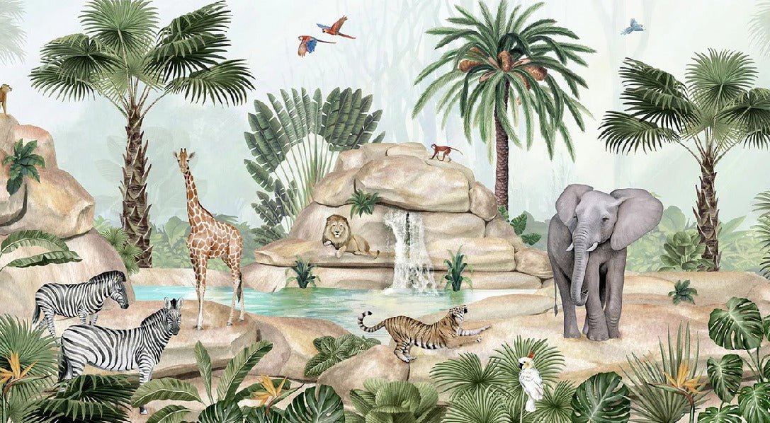 Papier peint enfant oasis animale