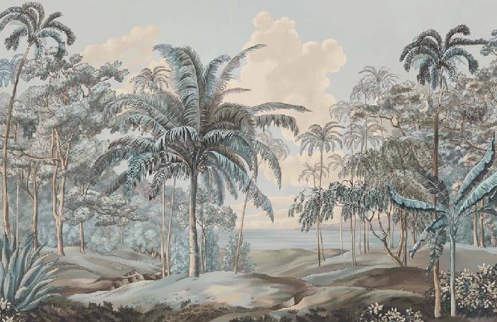 Papier peint paysage Célèbes bleuté, XXL, tendance