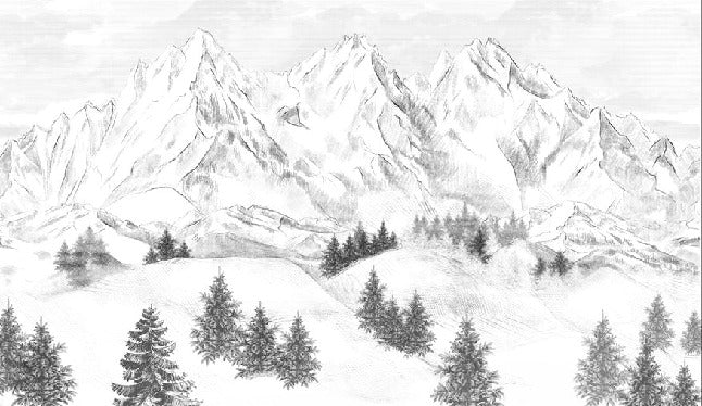 Papier peint montagne sommets de Chamonix