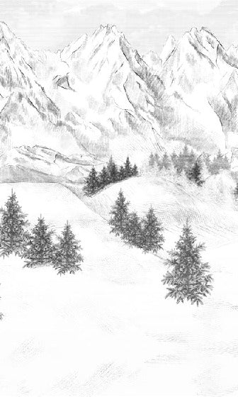 Papier peint montagne sommets de Chamonix, XXL, tendance