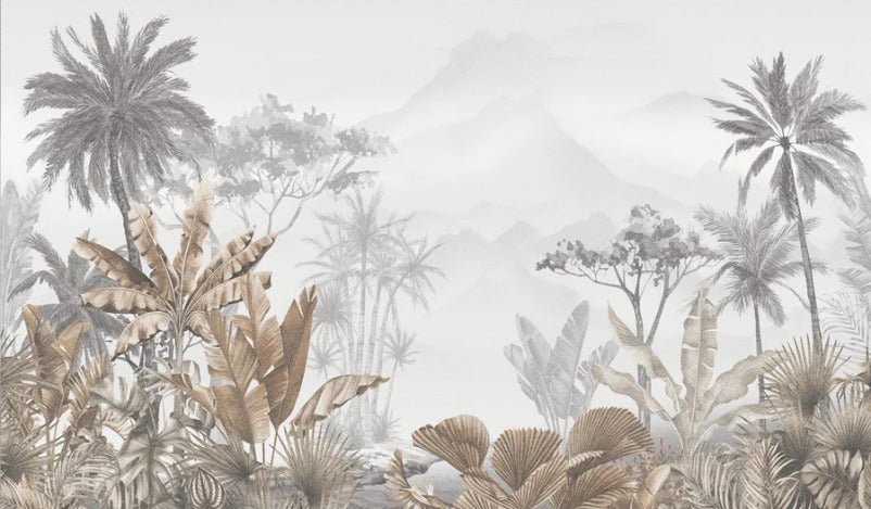 Papier peint tendance tropical sepia, XXL, tendance
