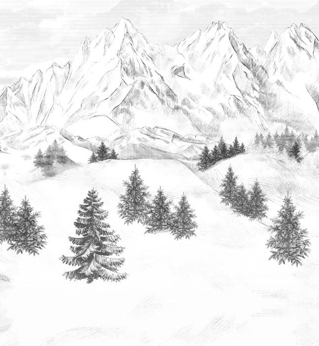 Papier peint montagne sommets de Chamonix