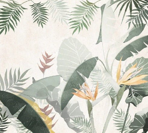 Papier peint sur mesure végétal vert jaune, XXL, tendance