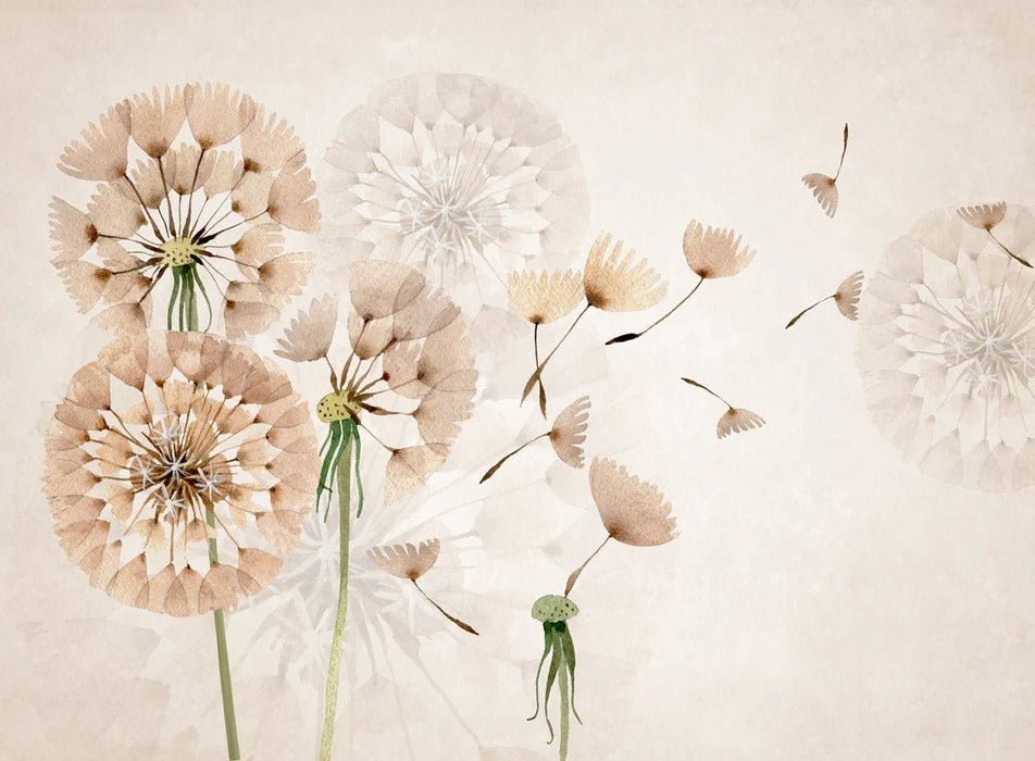 Papier peint fleur pissenlit, XXL, tendance