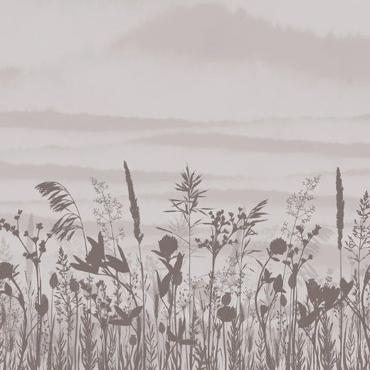 Monochrome panoramic twig wallpaper