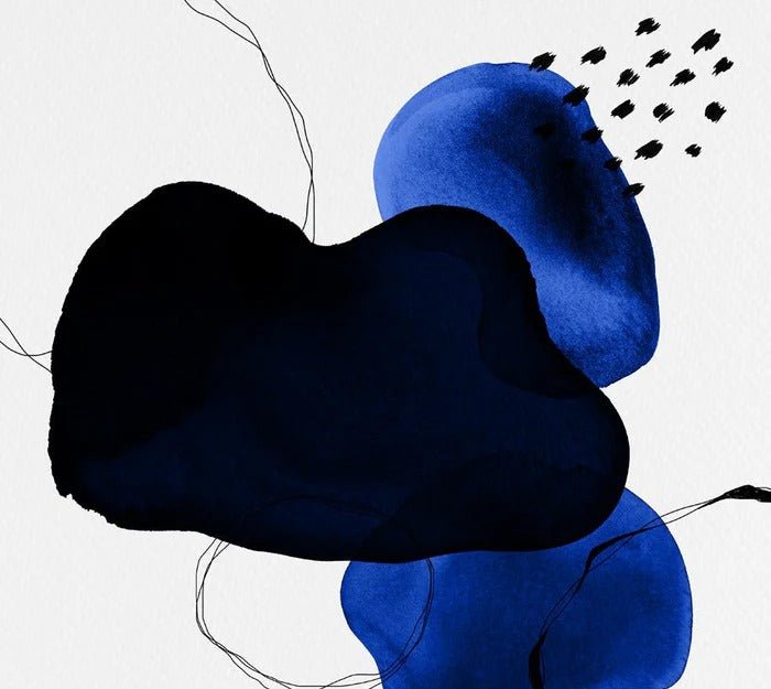 Papier peint moderne aquarelle bleu pétrole, XXL, tendance