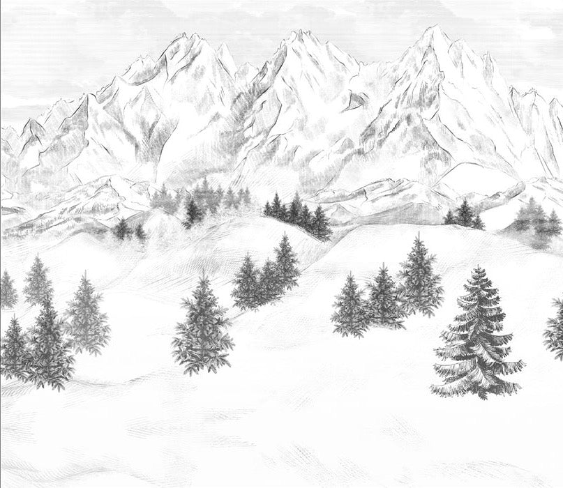 Papier peint montagne sommets de Chamonix, XXL, tendance