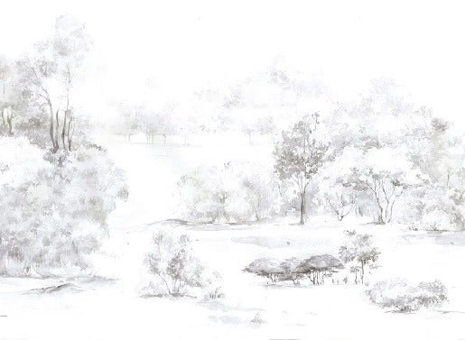 Watercolor pine forest wallpaper