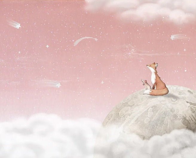 Papier peint bébé nuit apaisante rose, XXL, tendance