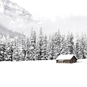 Panoramic mountain chalet wallpaper