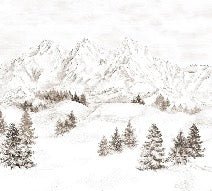 Papier peint montagne massif des Alpes, XXL, tendance