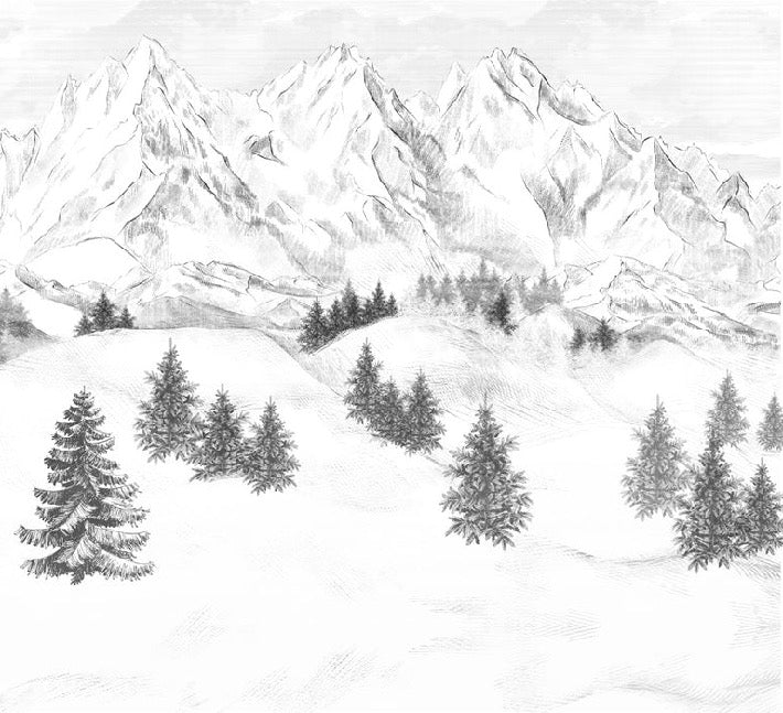 Papier peint montagne sommets de Chamonix