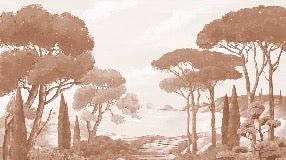 Papier peint balade dans les calanques terracotta, XXL, tendance