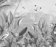 Papier peint mirage tropical noir et blanc