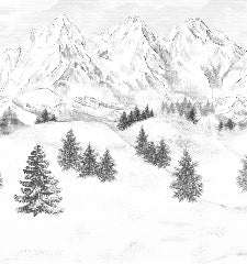 Papier peint montagne sommets de Chamonix, XXL, tendance