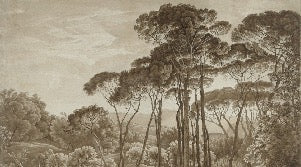 Papier peint panoramique paysage italien ambré