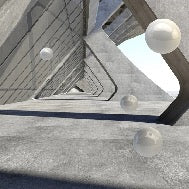 Papier peint 3D boules suspendues architectural