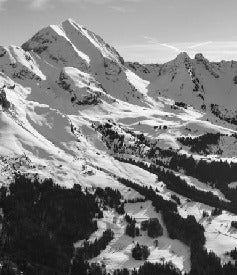 Papier peint montagne noir et blanc les Aravis