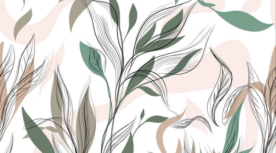 Papier peint panoramique fleur graphique