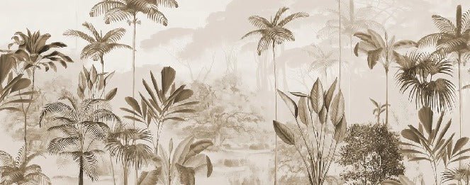 Papier peint panoramique jungle eden sépia, XXL, tendance