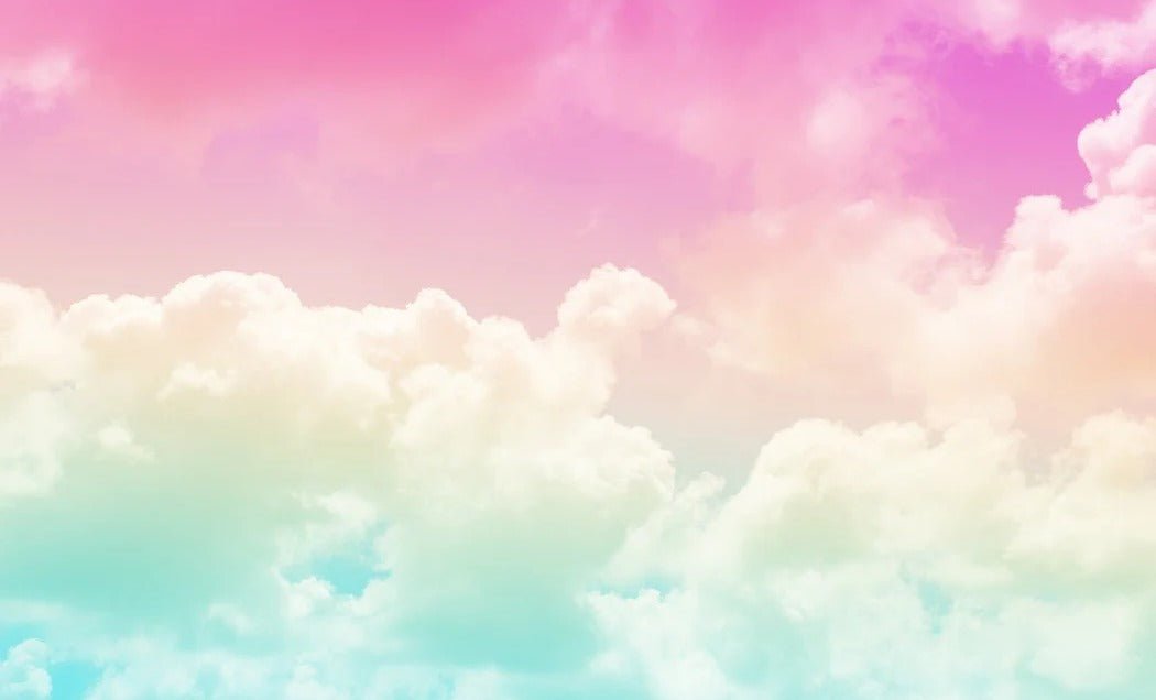 Trendy pink and blue cloud wallpaper