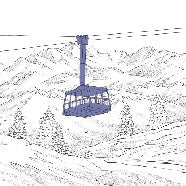 La Plagne telecabine wallpaper blue