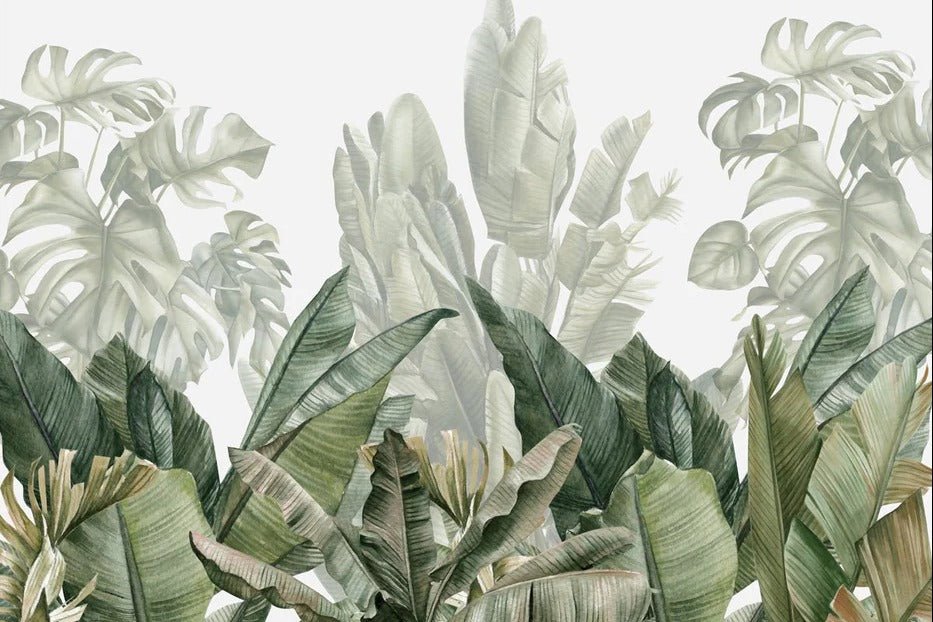 Panoramic green banana wallpaper