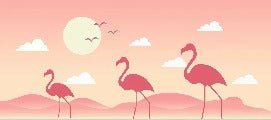 Papier peint enfant tropical flamant rose