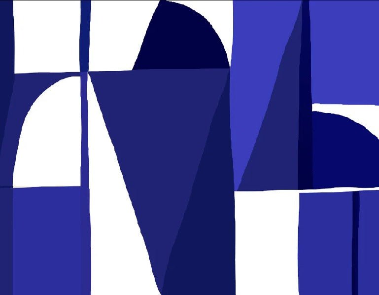 Papier peint Memphis style bleu