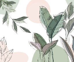Papier peint panoramique végétal graphique vert