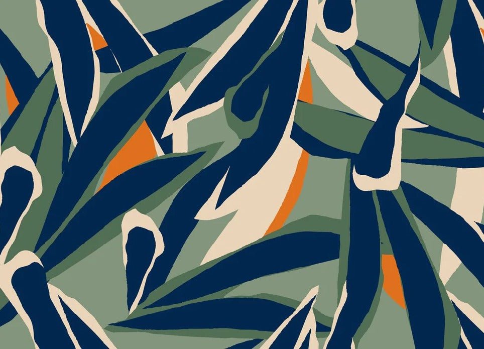 Papier peint panoramique esquisse végétale, XXL, tendance