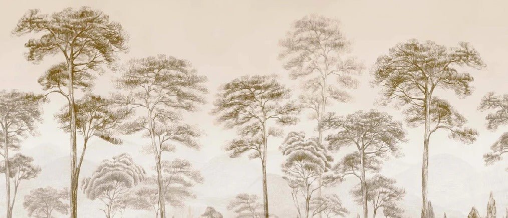 Sepia pinewood nature wallpaper
