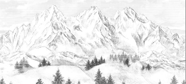 Papier peint montagne sommets de Chamonix