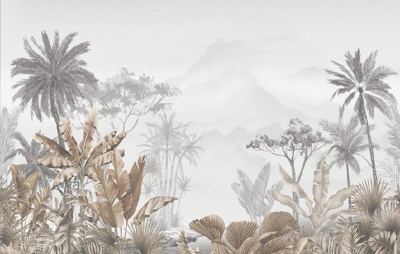 Papier peint tendance tropical sepia, XXL, tendance