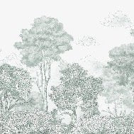 Papier peint panoramique Forêts et Monts vert