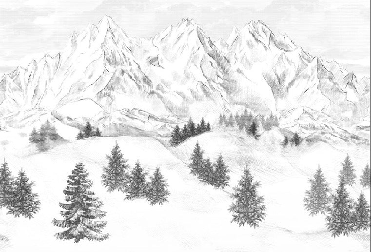 Papier peint montagne sommets de Chamonix