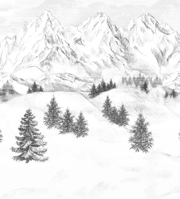 Papier peint montagne sommets de Chamonix, XXL, tendance