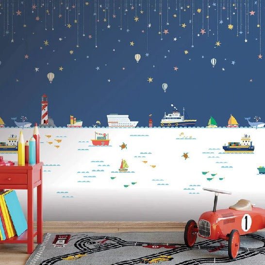 Papier peint enfant mer bateau océan