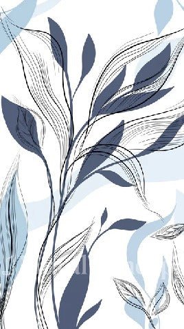 Blue graphic flower wallpaper