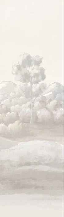 Papier peint paysage poétique sépia